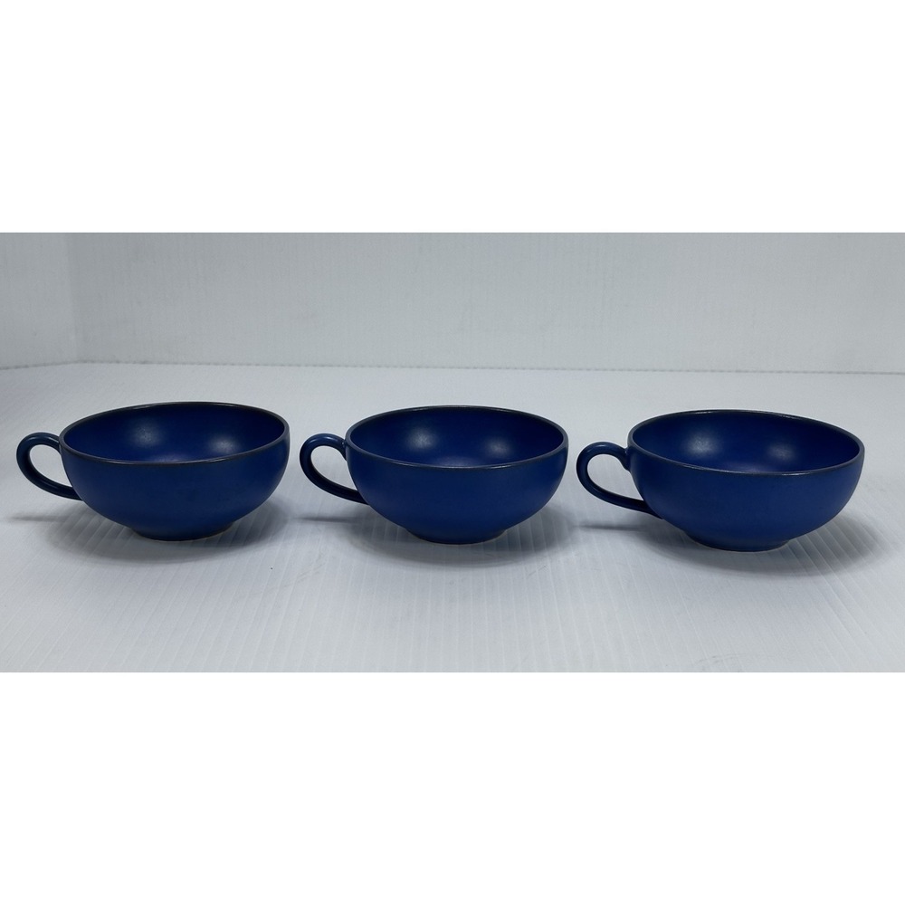 3 Vintage Bückeburg Keramik Coffee Tea Cup MCM Blue